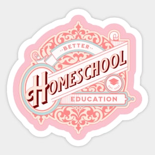 Homeschool - Better Education Label in Soft Pink Sticker